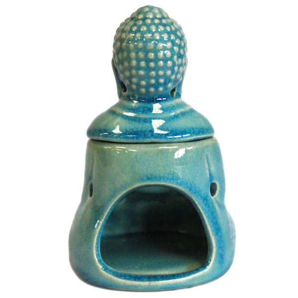 Sitting Buddha Oil Burner - Blue - Image 2
