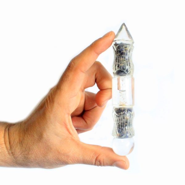 Orgonite Water Wand Carved with Copper & Gemchips - Image 4
