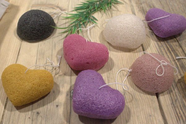 Konjac Heart Sponge - Peach - Image 3