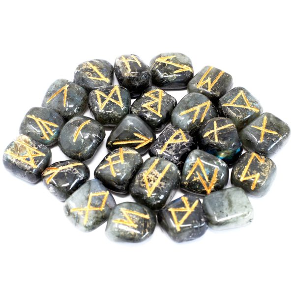 Runes Stone Set in Pouch - Labradorite - Image 2