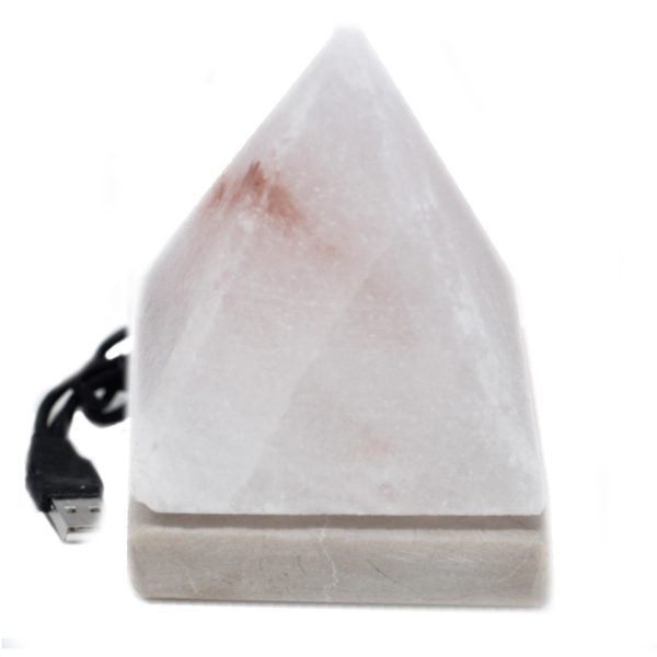 Quality USB Pyramid WHITE Salt Lamp - 9 cm (multi) - Image 2
