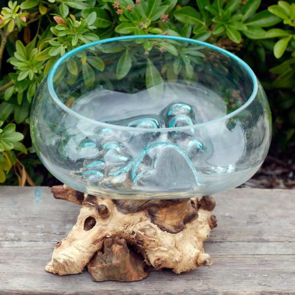 Molten Glass on Wood - Open Lrg Bowl - Image 3