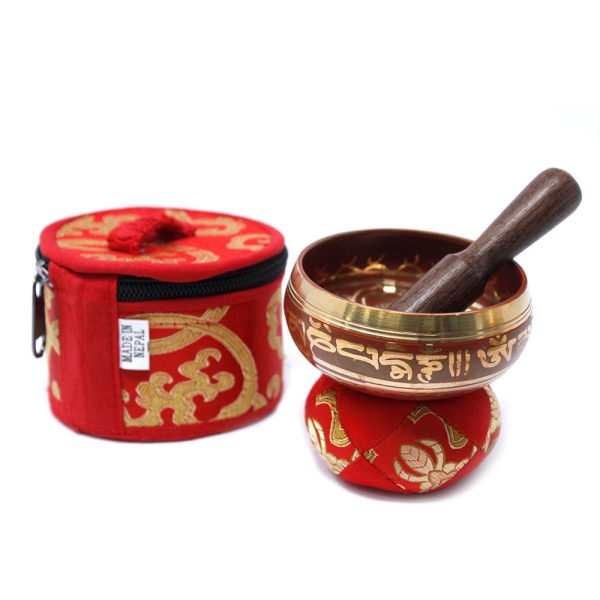 Mini Singing Bowl Gift Set - Red - Image 3
