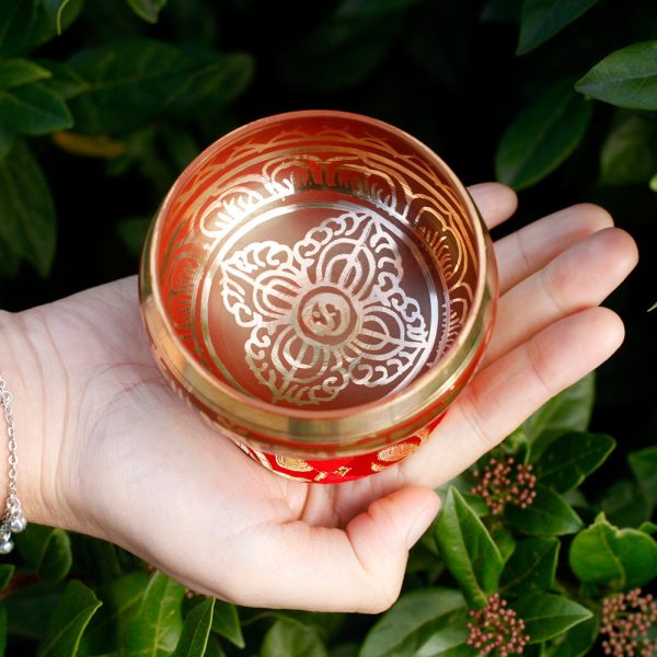 Mini Singing Bowl Gift Set - Red - Image 4