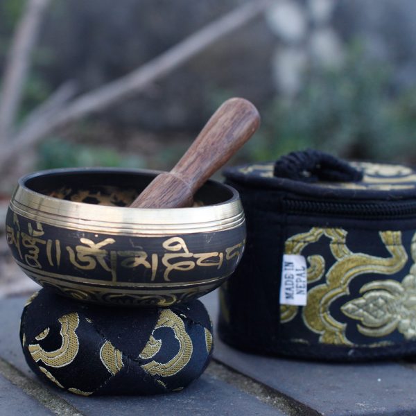 Mini Singing Bowl Gift Set - Black - Image 2