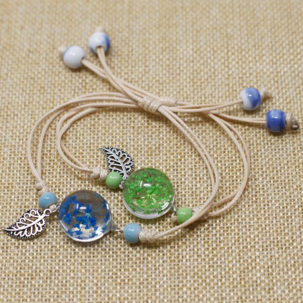 Pressed Flowers - Pretty Flower & Leaf Braclet - Image 2