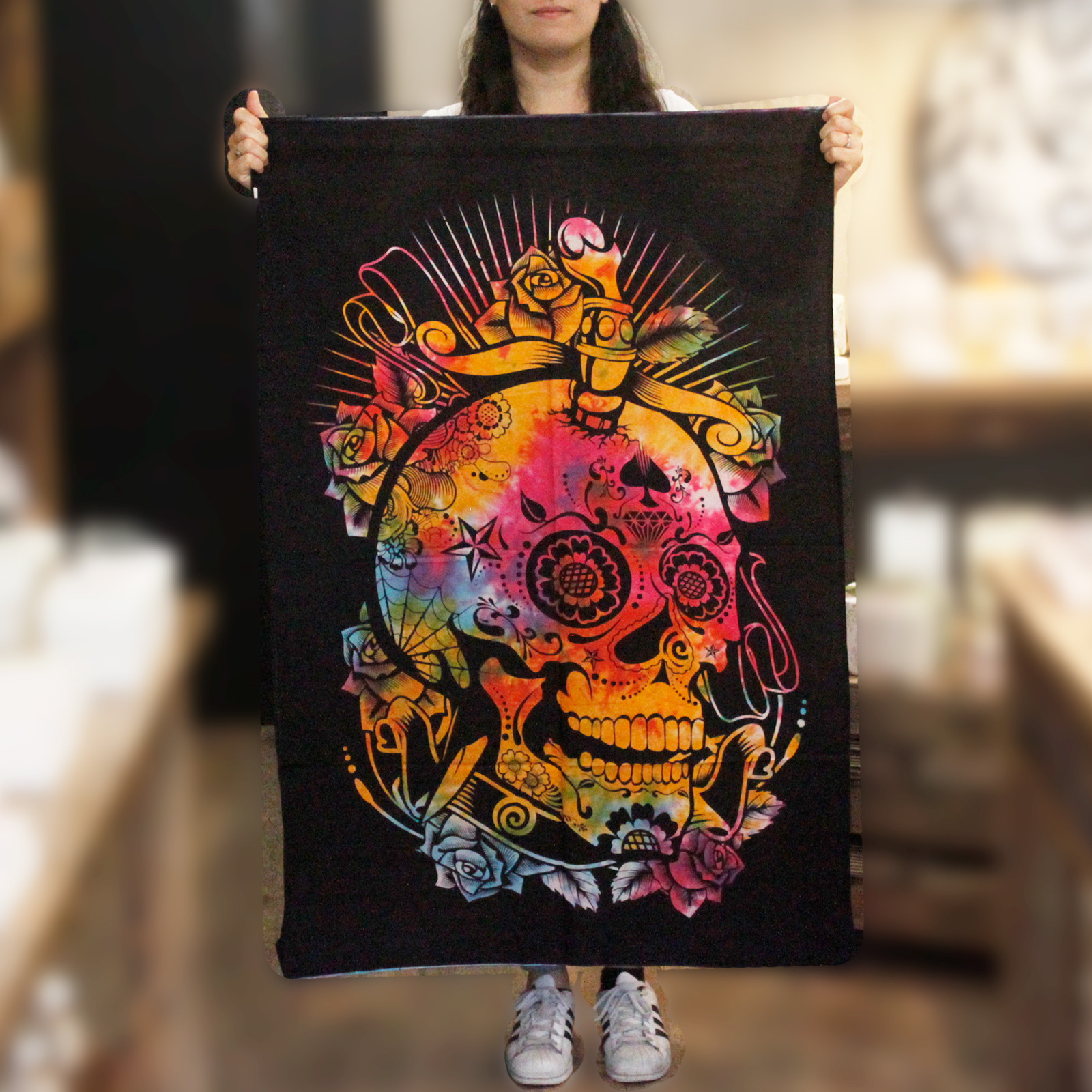 Cotton Wall Art - Day of the Dead Skull - Image 2