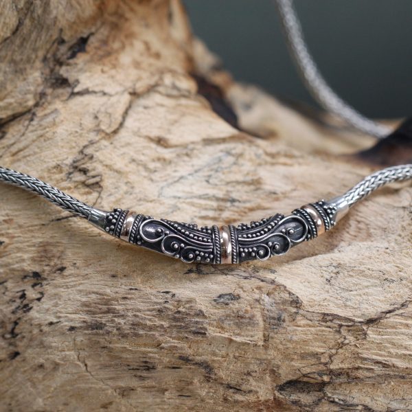 Silver & Gold Necklace - Tribal - Image 2