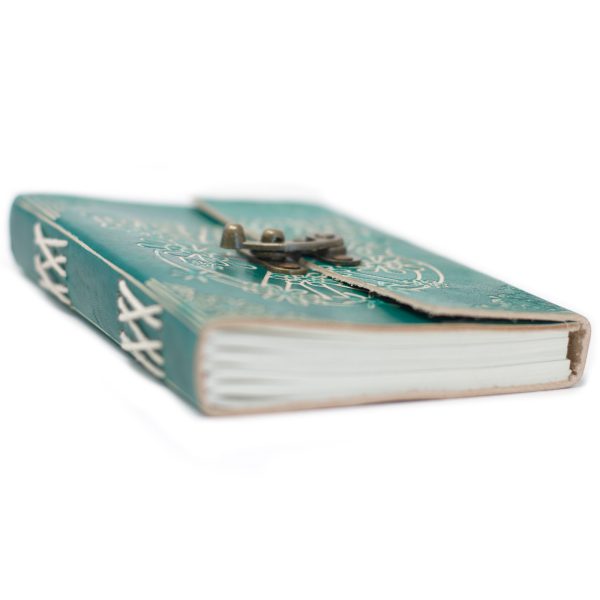 Leather Green Peace with Lock Notebook (7x5") - Image 3
