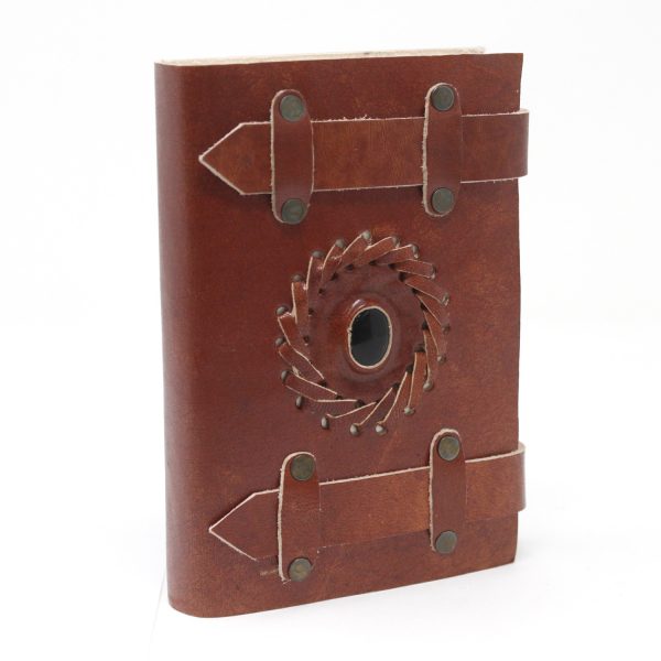 Leather Black Onyx with Belts Notebook (6x4") - Image 2