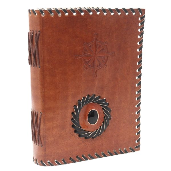 Leather Black onyx & Compas Notebook (7x5") - Image 2