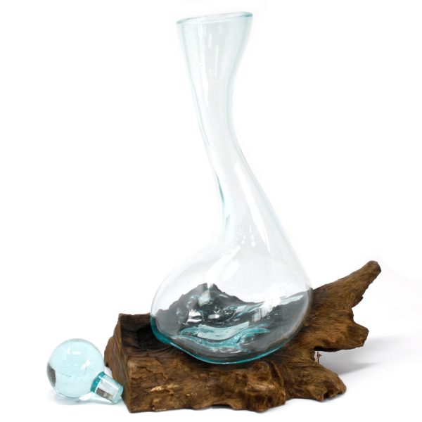 Molten Glass on Wood - Wine Decanter - Image 3