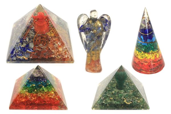 Orgonite Pyramid - Seven Chakra Flower of Life - 70 mm - Image 3