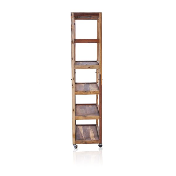 Six Shelf Display with Casters - Recycled Wood - Image 2