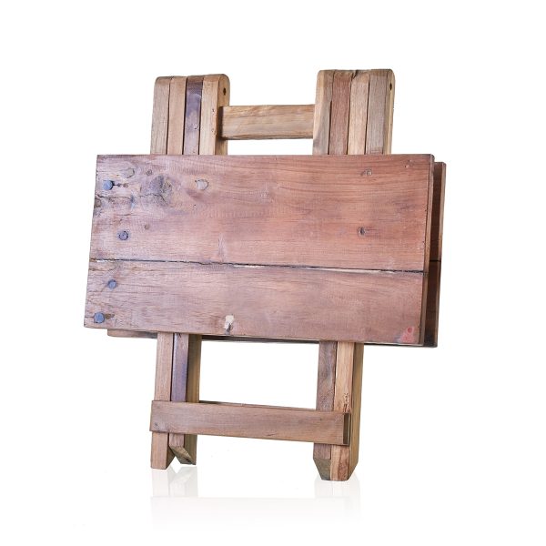 Square Folding Coffee Table - 50cm - Recycled Wood - Image 3