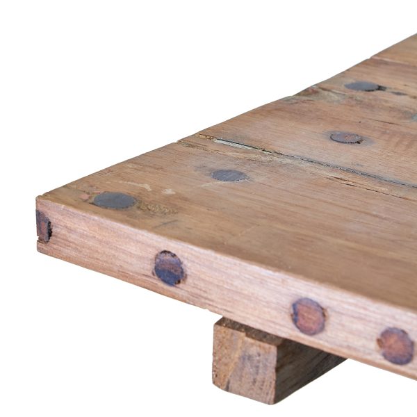 Square Folding Coffee Table - 50cm - Recycled Wood - Image 4