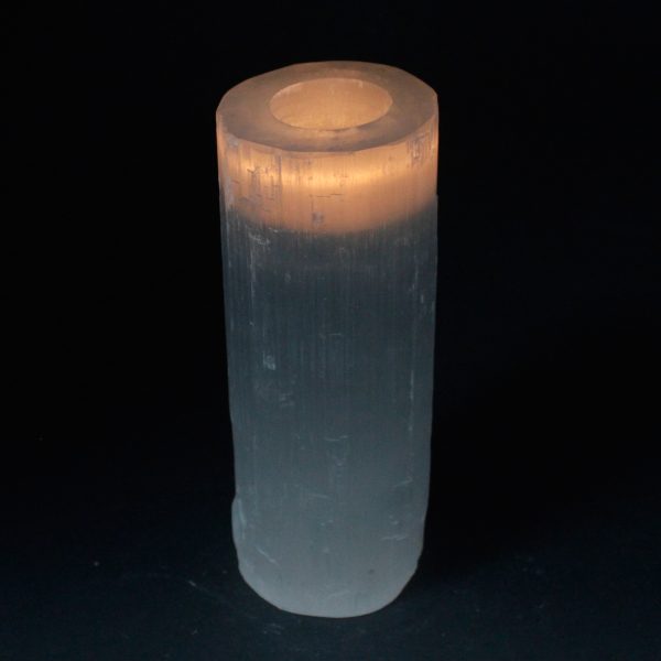 Selenite Cylinder Candle Holder - 20 cm - Image 2