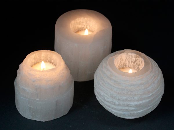 Selenite Snowball Candle Holder - 8 cm - Image 4