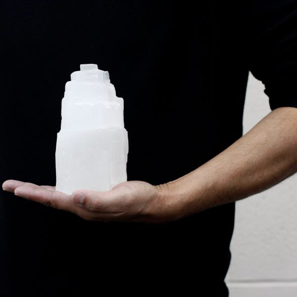 Natural Selenite Tower Lamp - 15 cm - Image 2