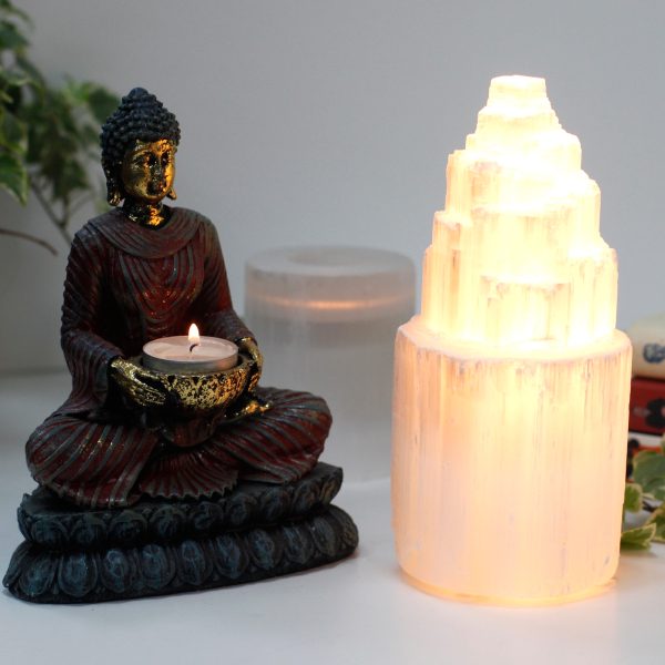 Natural Selenite Tower Lamp - 20 cm - Image 4