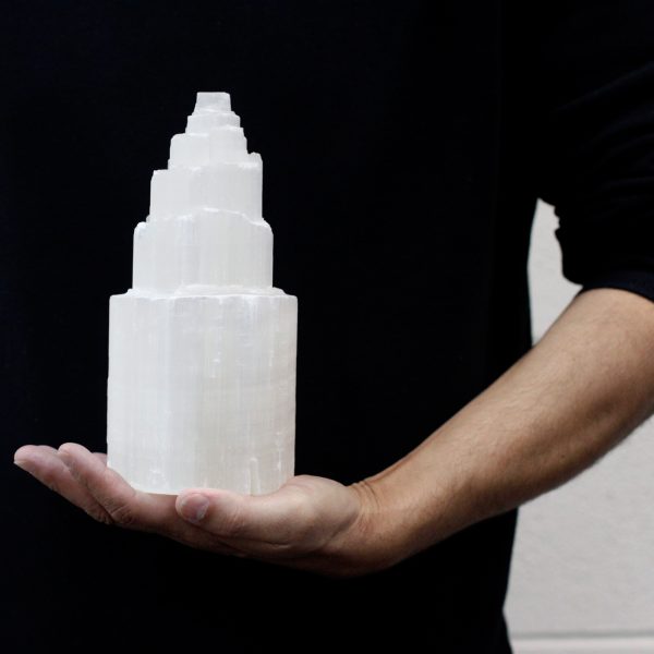 Natural Selenite Tower Lamp - 20 cm - Image 3