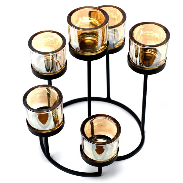 Centrepiece Iron Votive Candle Holder - 6 Cup Circule Tree - Image 2