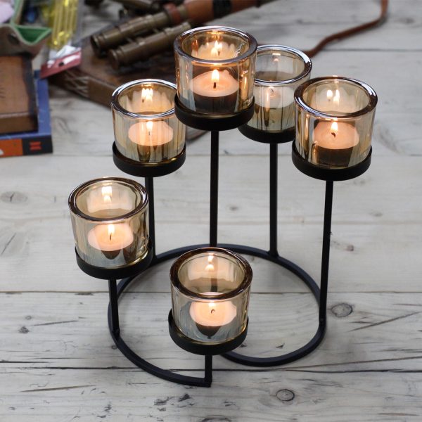 Centrepiece Iron Votive Candle Holder - 6 Cup Circule Tree - Image 3
