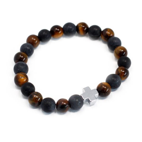 Set of 2 Gemstones Friendship Bracelets - Power - Tiger Eye & Black Stone - Image 3