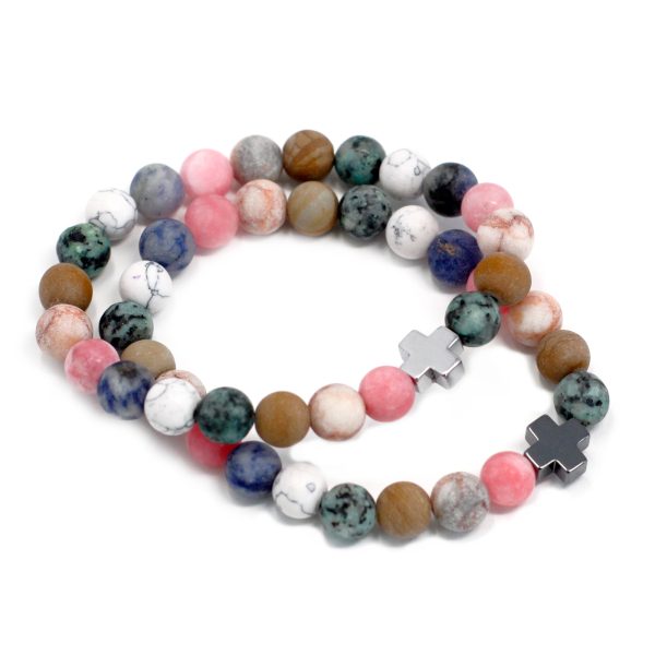 Set of 2 Gemstones Friendship Bracelets - Harmony - Rainbow Gemstones - Image 3