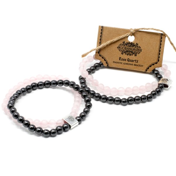 Magnetic Gemstone Bracelet - Rose Quartz - Image 3