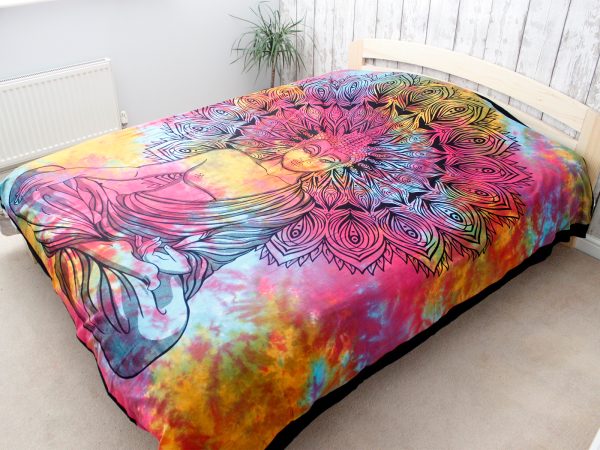 Double Cotton Bedspread + Wall Hanging - Peaceful Buddha - Image 4