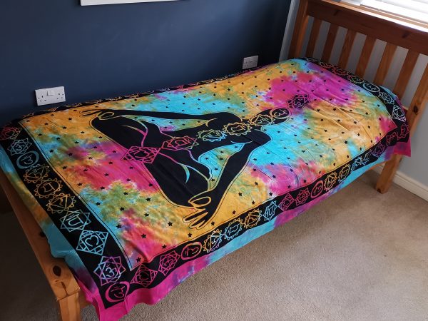 Single Cotton Bedspread + Wall Hanging - Chakra Buddha - Image 4