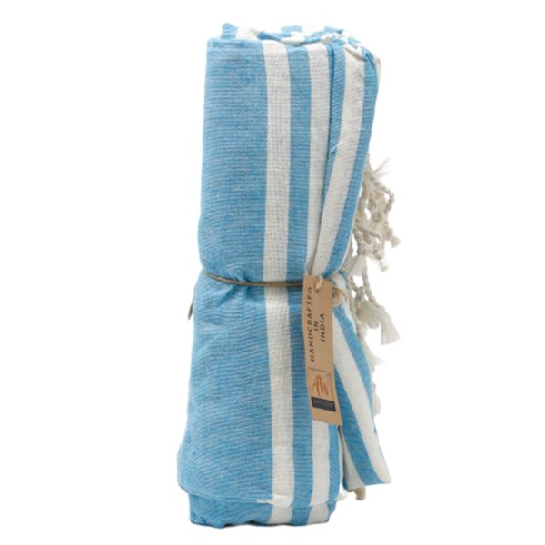 Cotton Pario Throw - 100x180 cm - Sky Blue - Image 4
