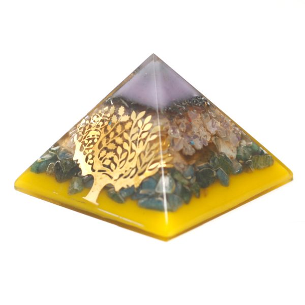 Lrg Organite Pyramid 70mm - Treeï¼ˆgold base)