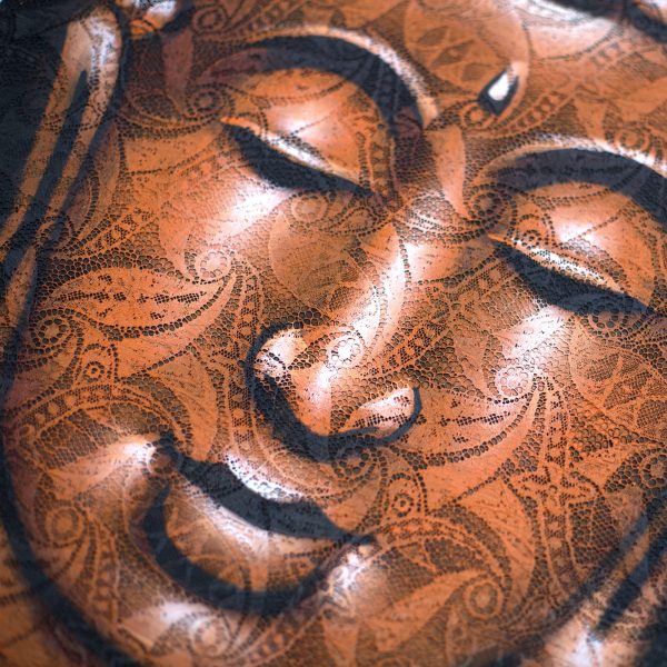Buddha Painting - Copper Brocade Detail - Image 3