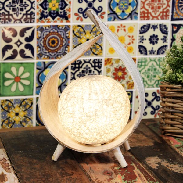 Natural Coconut Lamp - Whitewash Wrapover - Image 2