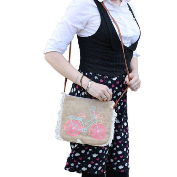Fab Fringe Bag - Bicycle Embroidery - Image 2