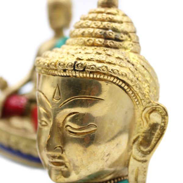 Brass Buddha Figure - Lrg Head - 11.5 cm - Image 3