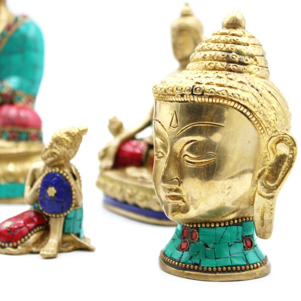 Brass Buddha Figure - Med Head - 8 cm - Image 3
