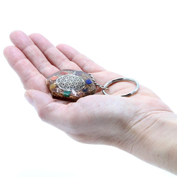 Orgonite Power Keyring - Octagon Flower of Life - Image 2