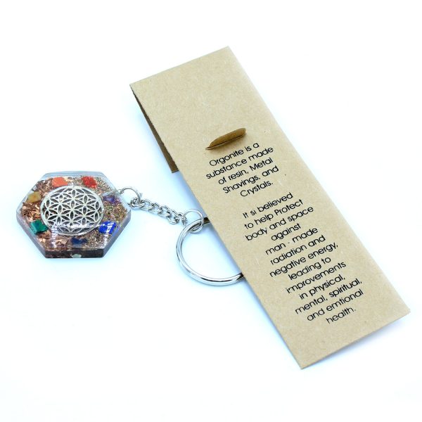 Orgonite Power Keyring - Octagon Flower of Life - Image 3