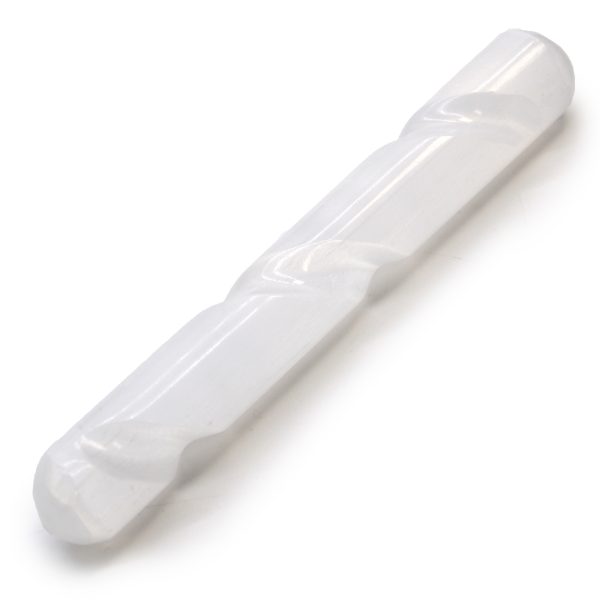Selenite Spiral Wand - 16 cm ( Round Both Ends) - Image 2