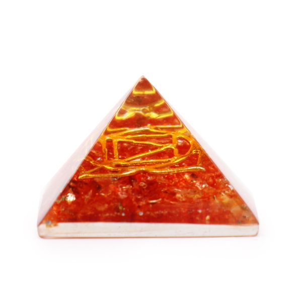 Sm Orgonite Pyramid 25mm Gemchips and Copper (assorted colours/designs) - Image 4