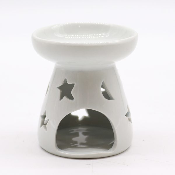 Sm Classic White Oil Burner - Moon & Star - Image 2