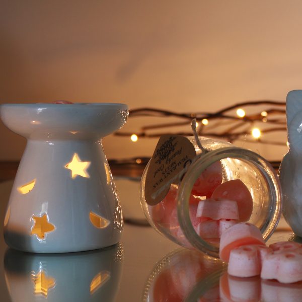 Sm Classic White Oil Burner - Moon & Star - Image 3