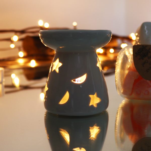 Sm Classic White Oil Burner - Moon & Star - Image 4