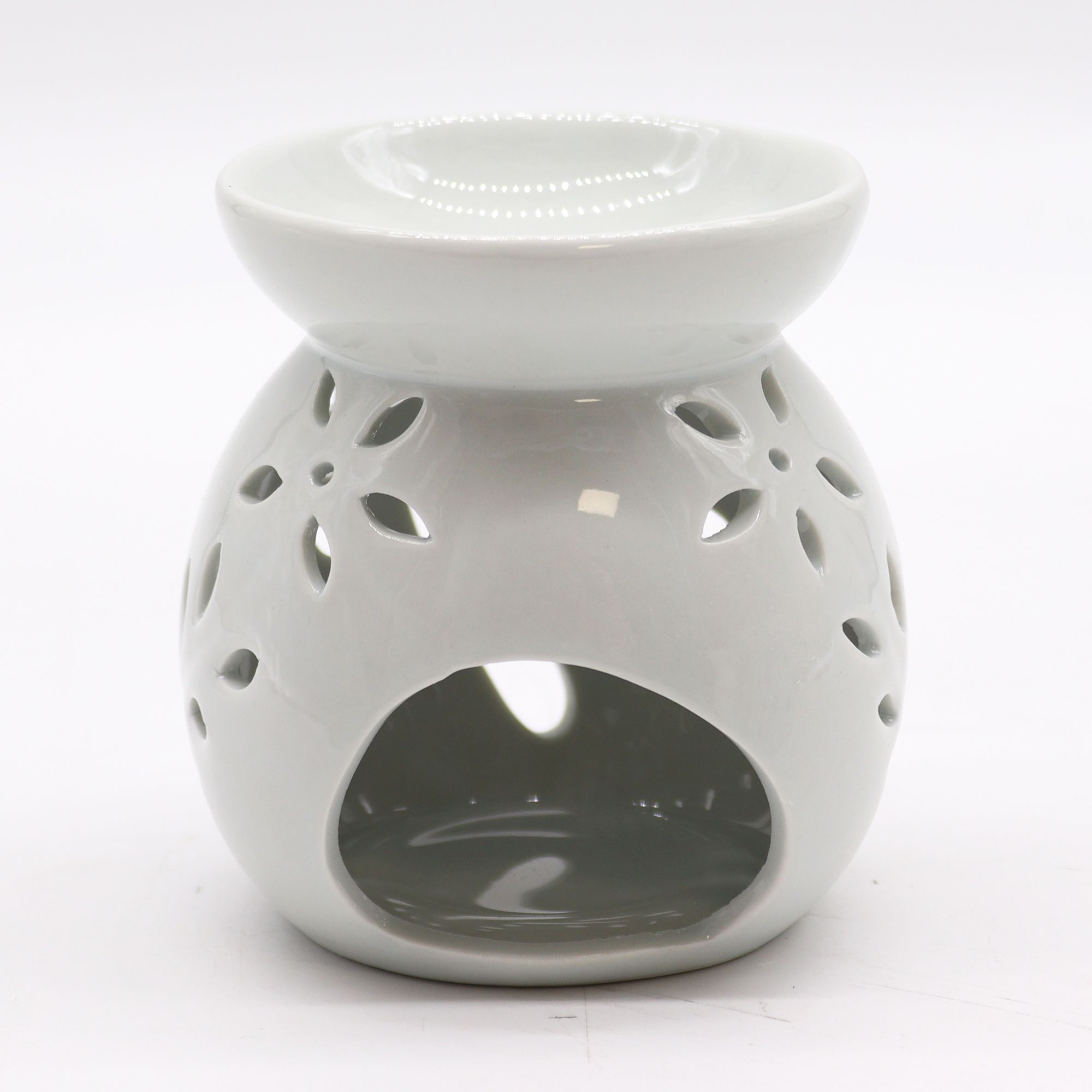 Lrg Classic White Oil Burner - Tree Cut-out - Image 2