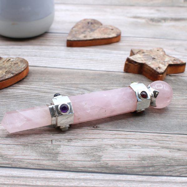 Hexagonal Crystal Healing Wand - 12cm - Rose Quartz - Image 4