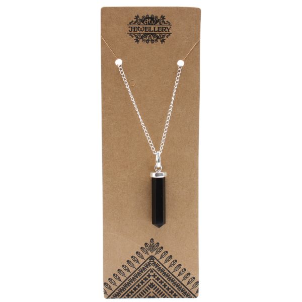Gemstone Classic Point Pendant - Black Agate - Image 2