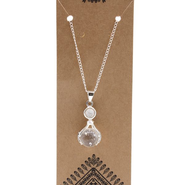 Gemstone Healing Hands Pendant - Rock Quartz - Image 3